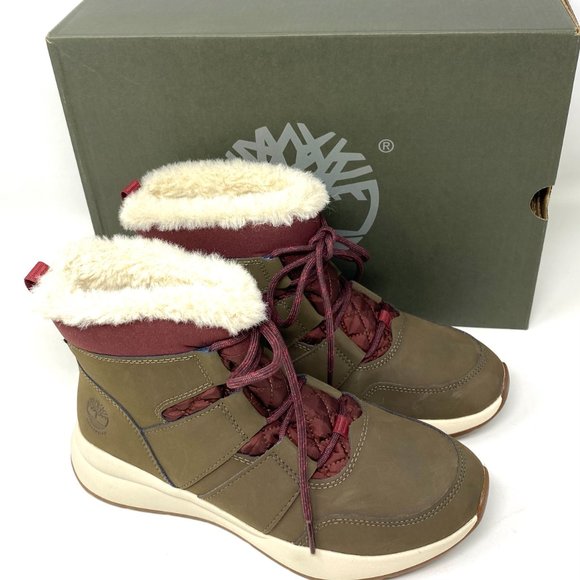 Timberland WOMEN‘S Size 8.5 TB 0A2CR2 901 BOROUGHS PROJECT PULL ON BOOTS Olive - Picture 7 of 11